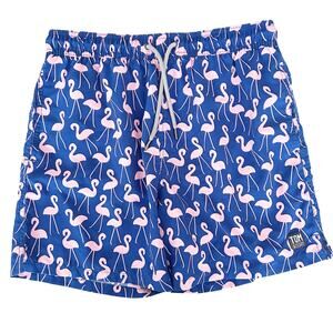 Tom & Teddy Blue Pink Flamingo Bathing Suit Sz M